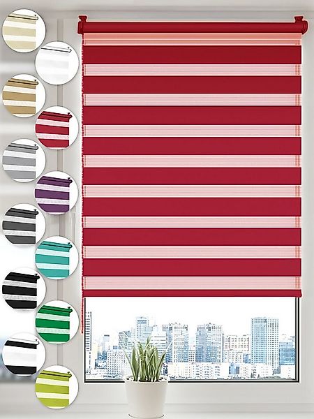 Doppelrollo Klemmfix ohne Bohren Rollos für Fenster und Tür Seitenzugrollo, günstig online kaufen