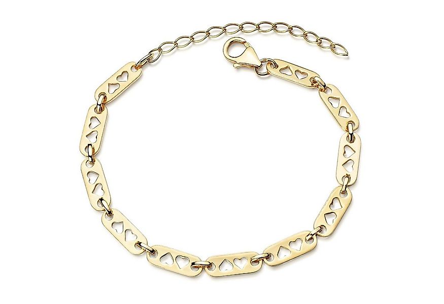 Materia Armband Damen Gold Herzen Plättchen SA-139, Sterlingsilber, vergold günstig online kaufen