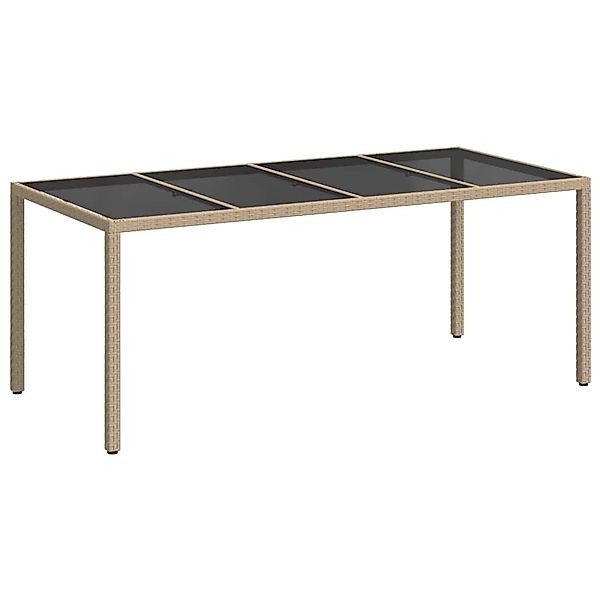 vidaXL Garten-Eßtisch Beige 190 x 90 x 75 cm Poly Rattan 362550 günstig online kaufen