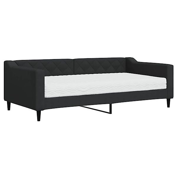 vidaXL Bett, Tagesbett mit Matratze Schwarz 90x190 cm Stoff günstig online kaufen