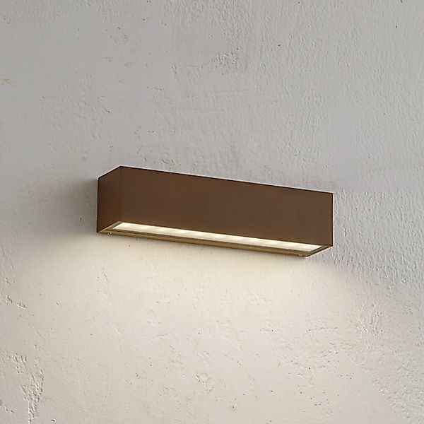Lucande LED-Außenwandlampe Lengo, 25 cm, braun, down, 3000K günstig online kaufen