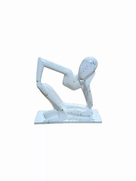 Skulptur Denkender Weiß Marmoroptik günstig online kaufen
