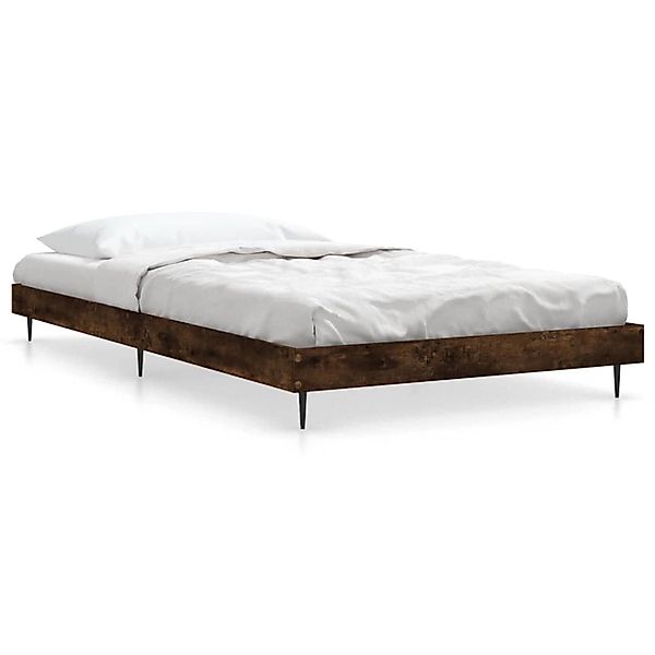 vidaXL Bettgestell ohne Matratze Räuchereiche 100x200 cm Holzwerkstoff 8322 günstig online kaufen