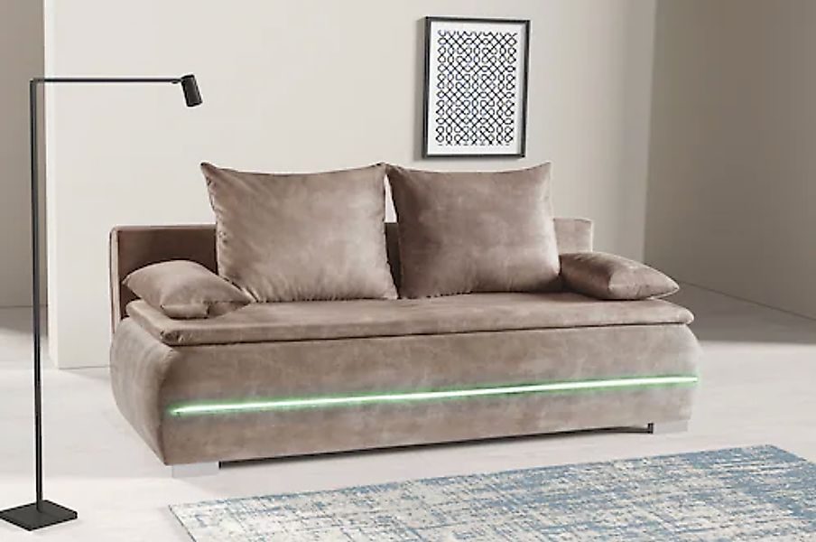 WERK2 Schlafsofa »Tekla LED«, 2-Sitzer Schlafcouch mit Bettkasten & stylisc günstig online kaufen