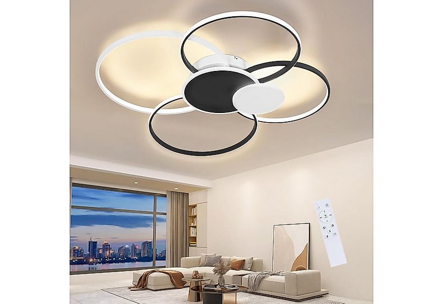ZMH LED Deckenleuchte Modern 6 Ring Design Deckenlampe Wohnzimmer Schlafzim günstig online kaufen