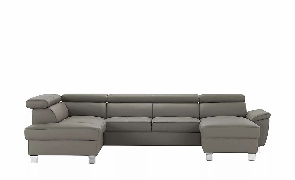 uno Wohnlandschaft aus Echtleder Avola ¦ grau ¦ Maße (cm): B: 315 H: 90 T: günstig online kaufen