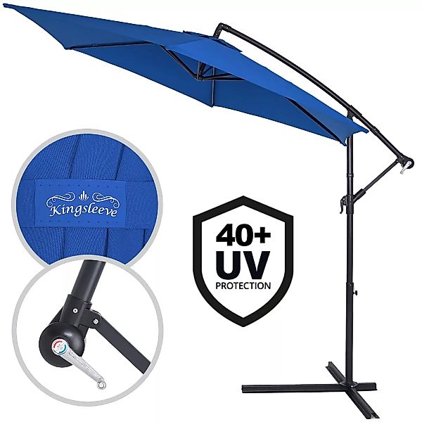 Ampelschirm Blau Alu Ø330cm UV-Schutz 50+ günstig online kaufen