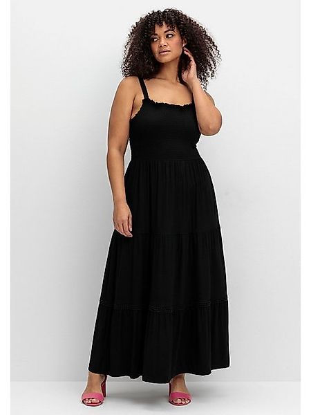 Sheego Sommerkleid Große Größen mit Smok-Oberteil und Volantrock günstig online kaufen