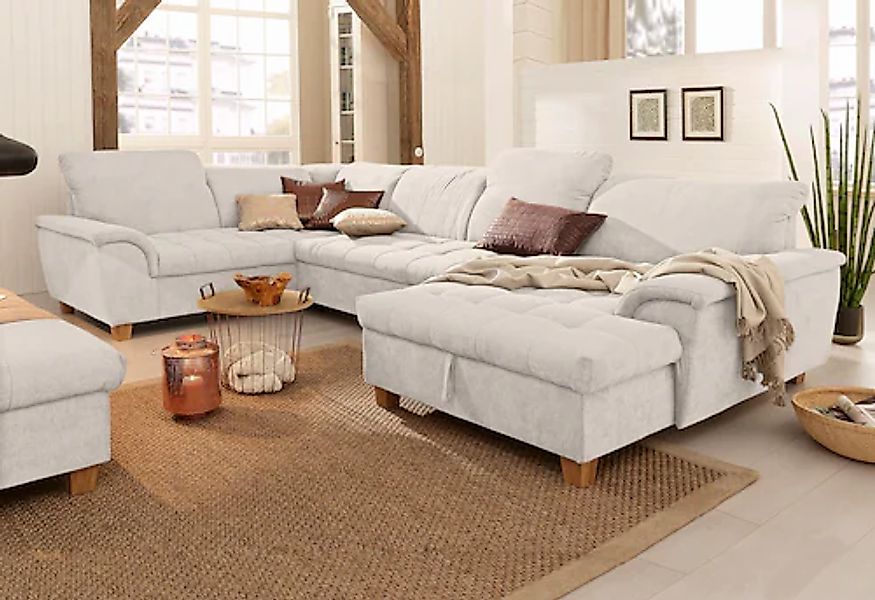 Home affaire Wohnlandschaft »Lyla U-Form« wahlweise mit Rückenfunktion und günstig online kaufen