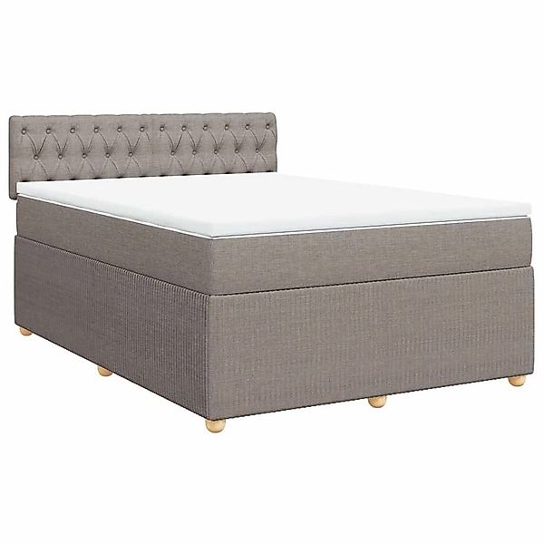 vidaXL Boxspringbett mit Matratze Taupe 140x190 cm Stoff 3287462 günstig online kaufen