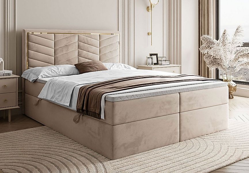 Lookway Boxspringbett AURORA mit Bettkasten und Topper (Bett mit topper) günstig online kaufen