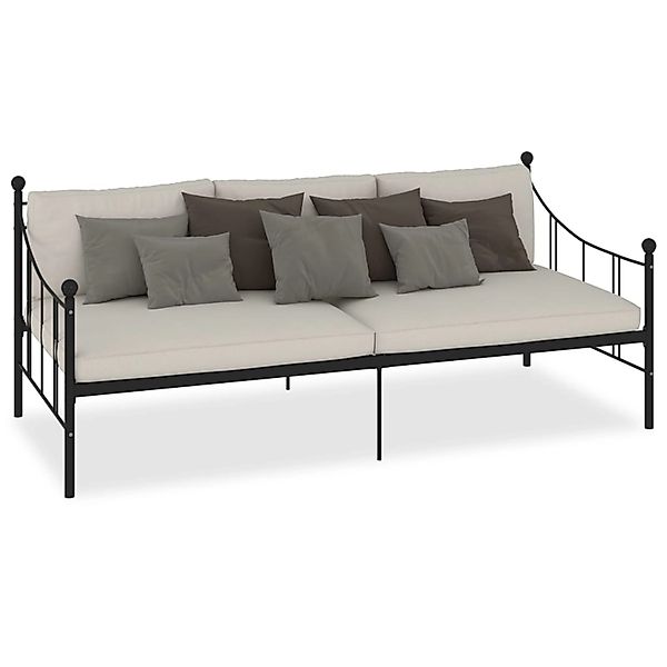 vidaXL Gästebett Tagesbett-Rahmen Schwarz Metall 90x200 cm Bett Bettrahmen günstig online kaufen