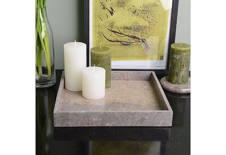 wohnfreuden Dekotablett Marmor Tablett 30 cm grau quadratisch, 32997 günstig online kaufen