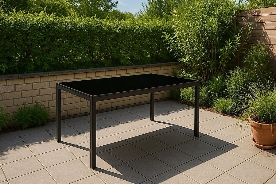 Bel-Sol Gartentisch Milan Esstisch 160x90 cm (Aluminium, 1 Tisch), kratzfes günstig online kaufen