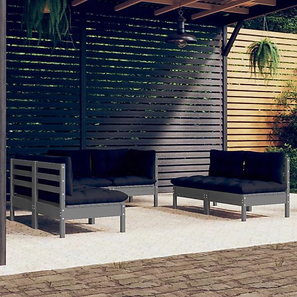 6-tlg. Garten-lounge-set Mit Kissen Kiefer Massivholz günstig online kaufen