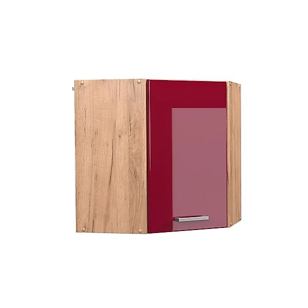 Vicco Eckhängeschrank R-Line, Rot Hochglanz/Goldkraft Eiche, 57 cm (1-St., günstig online kaufen