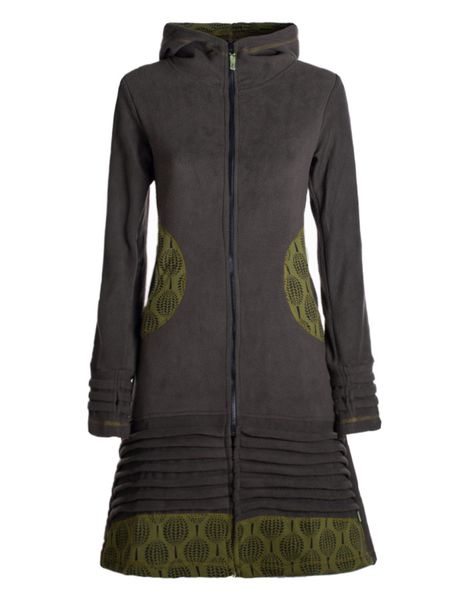 Vishes Kapuzenfleecejacke Damen Kapuzenjacke lang Fleece günstig online kaufen