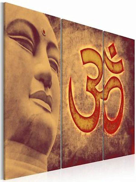 artgeist Wandbild Buddha - Symbol kupfer Gr. 60 x 40 günstig online kaufen