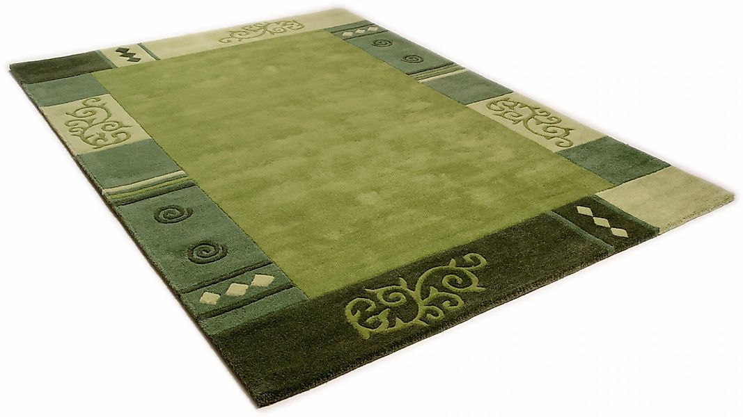 THEKO "Ambadi" rechteckig 14 mm Höhe reine Schurwolle, handgetuftet, mit Bo günstig online kaufen