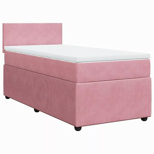 vidaXL Bett Boxspringbett mit Matratze Rosa 90x190 cm Samt günstig online kaufen