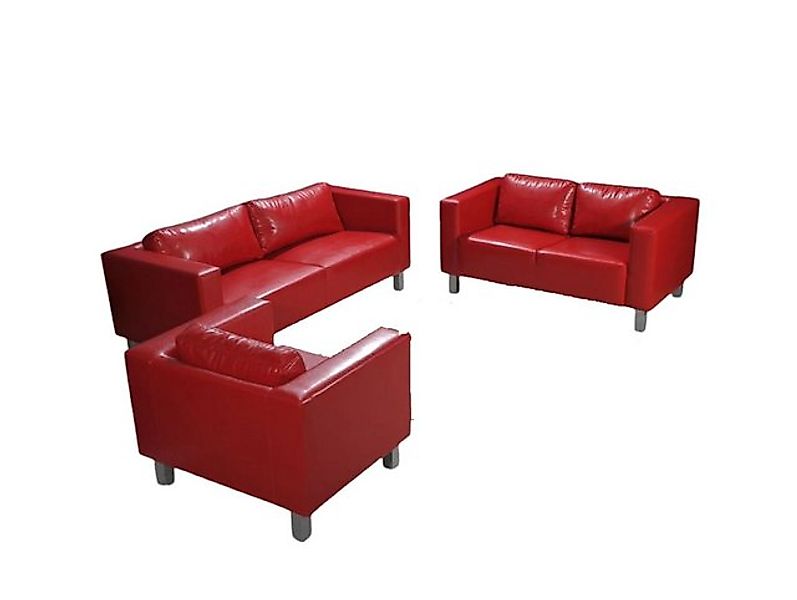 Fun Möbel Polstergarnitur Sofa-Set MAILAND 3-2-1 Sofagarnitur in Kunstleder günstig online kaufen