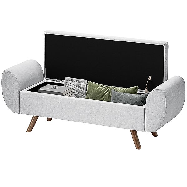 HOMCOM Aufbewahrungsbank 53,8L Pouf Wohnzimmer Bettende Aufbewahrungskiste günstig online kaufen