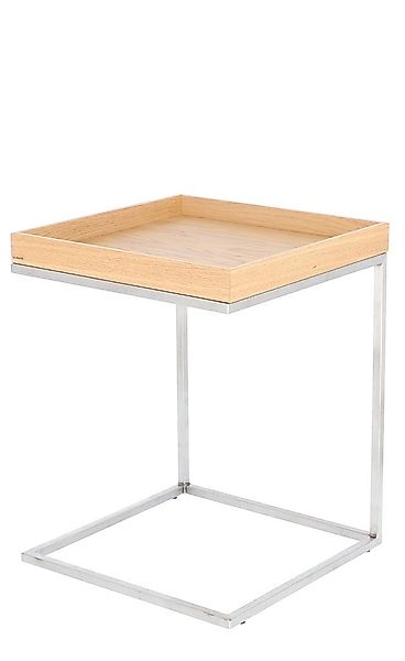 Beistelltisch Pizzo U-Form Tablett Eiche Natur / Gestell Edelstahl günstig online kaufen