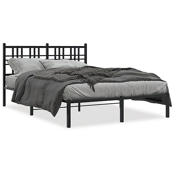 vidaXL Bettgestell mit Kopfteil Metall Schwarz 120x190 cm 376321 günstig online kaufen