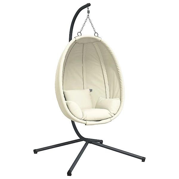 vidaXL Hängesessel Ei-Design mit Ständer Beige Stoff und Stahl 4007401 günstig online kaufen