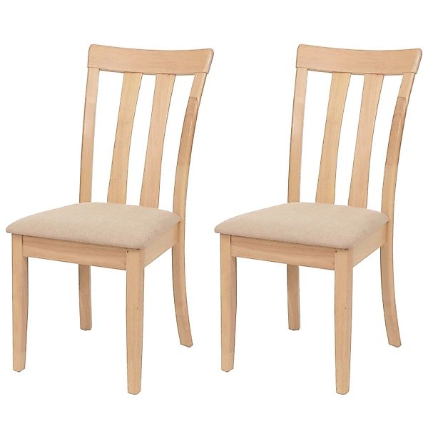 MCW Esszimmerstuhl G46 2er-Set Naturfarbenes Gestell Beige günstig online kaufen