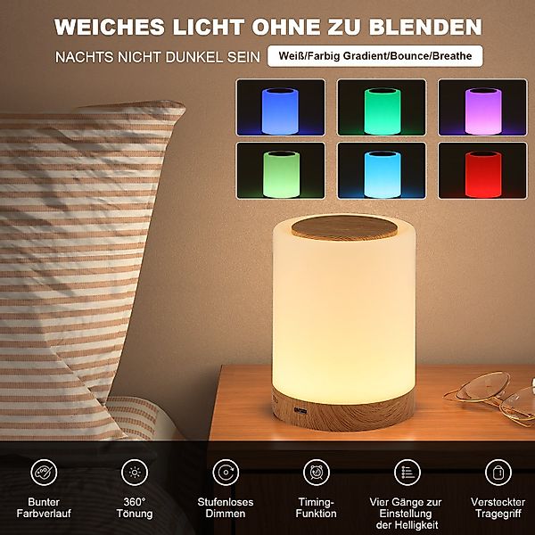 LETGOSPT LED Nachtlicht LED Nachttischlampe Touch günstig online kaufen