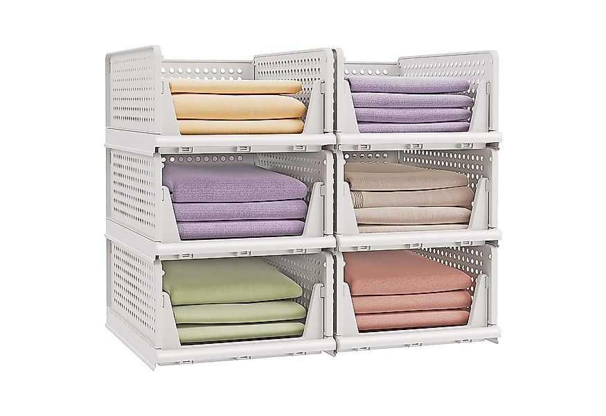 SONGMICS Aufbewahrungsbox (6 St), Kleiderschrank-Organizer klappbar, stapel günstig online kaufen