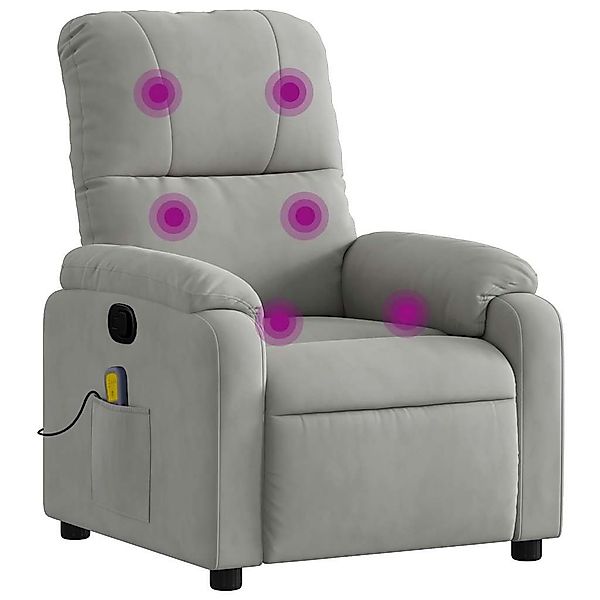 vidaXL Sessel Massagesessel Hellgrau Mikrofasergewebe (1-St) günstig online kaufen