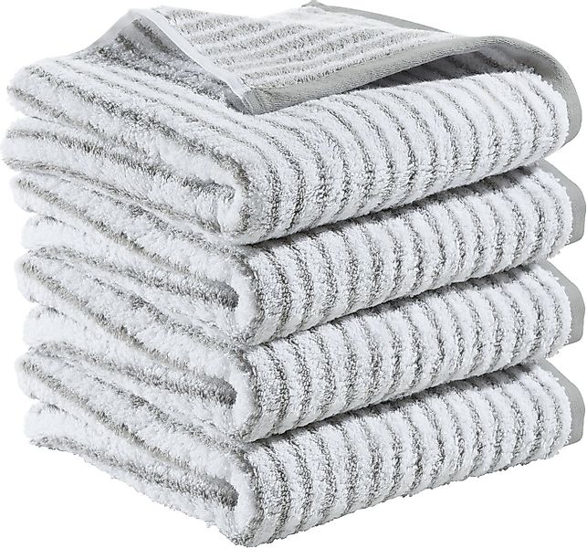 Erwin Müller Handtuch Handtuch "Konstanz" 4er-Pack Streifen, Jacquard, Walk günstig online kaufen