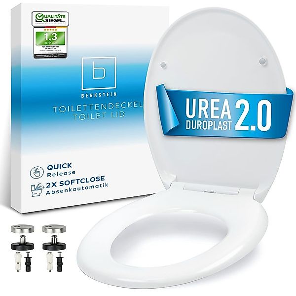 Benkstein WC-Sitz Premium Toilettendeckel antibakteriell oval weiß, Duropla günstig online kaufen