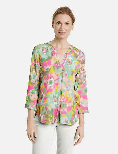 GERRY WEBER Klassische Bluse Fließende Bluse mit Tunika-Ausschnitt günstig online kaufen