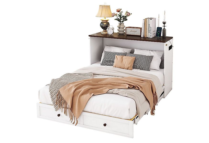 OKWISH Schrankbett Doppelbett,Stauraumbett,mit Stauraum & USB & Steckdose ( günstig online kaufen