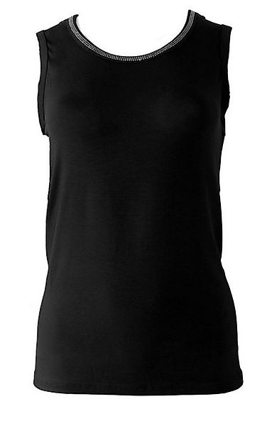 Passioni Tanktop mit Glitzerrand und Rundhalsausschnitt günstig online kaufen