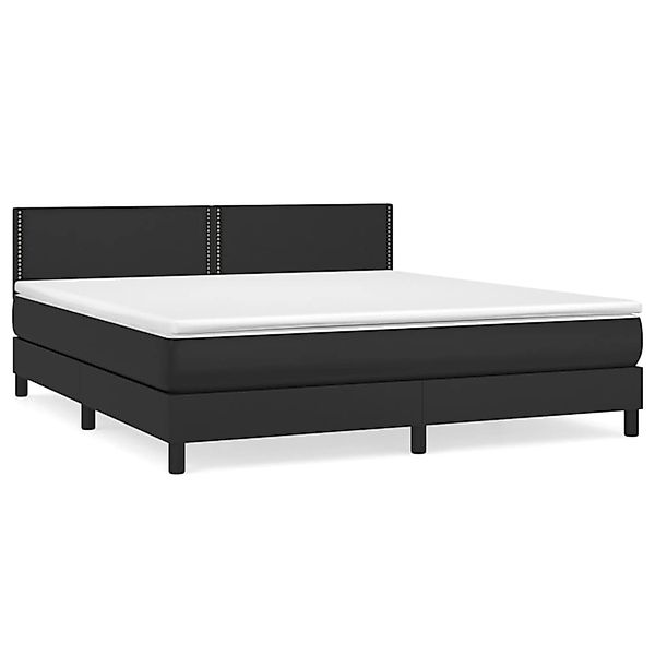 vidaXL Boxspringbett mit Matratze Schwarz 160x200 cm Kunstleder1370985 günstig online kaufen