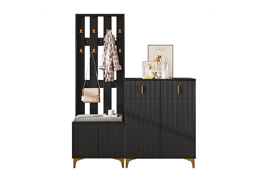 Merax Garderoben-Set Dolly, (Garderobenkombination, 3-St., Garderobenfront günstig online kaufen