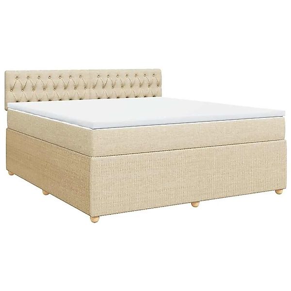 vidaXL Boxspringbett mit Matratze Creme 180x200 cm Stoff 3287547 günstig online kaufen