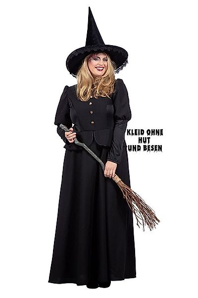 Karneval-Klamotten Hexen-Kostüm Damen klassisches lang schwarz große Größen günstig online kaufen