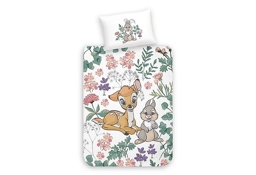 MTOnlinehandel Babybettwäsche Bambi Flower 100x135 + 40x60 cm in Renforcé • günstig online kaufen