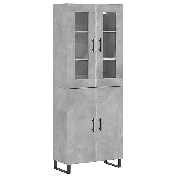vidaXL Highboard Betongrau 69,5x34x180 cm Holzwerkstoff 3198237 günstig online kaufen