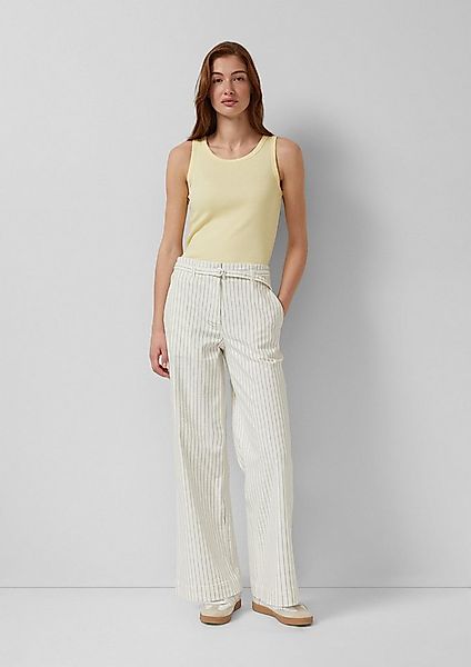 s.Oliver Chinos Hose Wide-Leg-Hose mit Nadelstreifen und Stoffgürtel günstig online kaufen