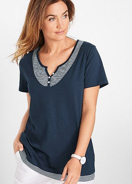 bonprix 2-in-1-Shirt 2 in 1 Shirt aus Baumwolle, kurzarm günstig online kaufen