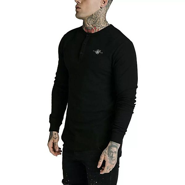 Siksilk Button Down Langarm-t-shirt M Black günstig online kaufen