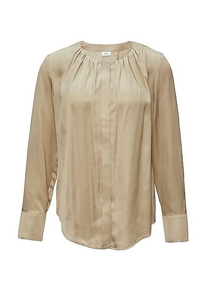 s.Oliver BLACK LABEL Langarmbluse Satinbluse mit Raffung und verdeckter Kno günstig online kaufen