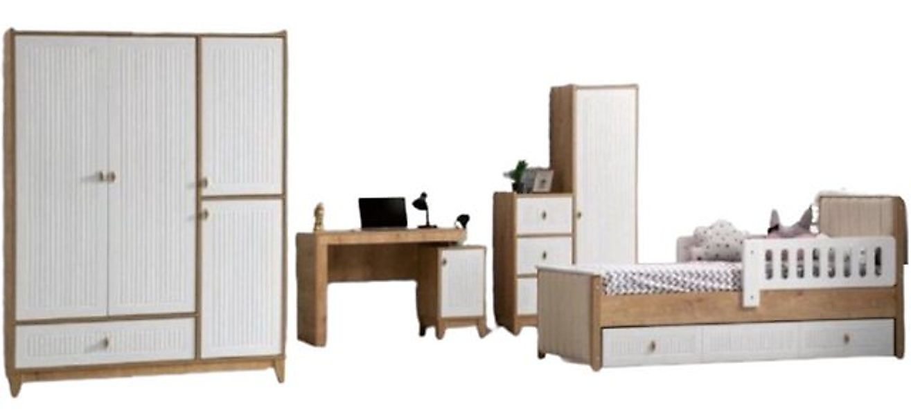 Xlmoebel Bett Neues 4-teiliges Kinderzimmer-Set mit Bett, 2x Schrank und Ti günstig online kaufen