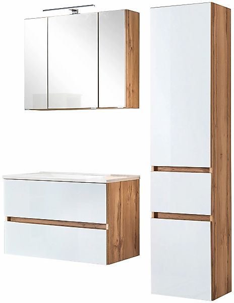 welltime Badezimmer-Set "Horki" Set, 3 Stk. tlg. bestehend aus Waschtisch-S günstig online kaufen